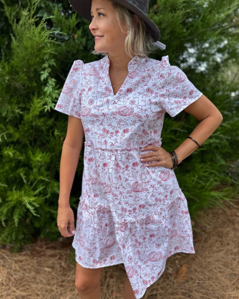 Garnet Toile Short Dress – Lounge With Us