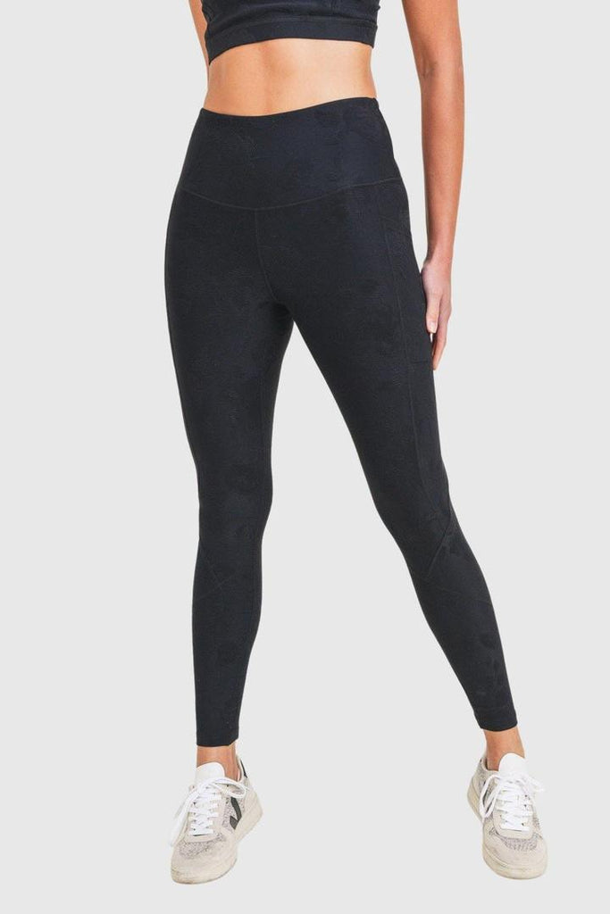 Textured Roses Jacquard Highwaist Leggings