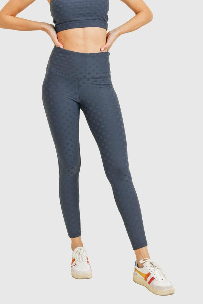 Textured Polkadot Jacquard Leggings